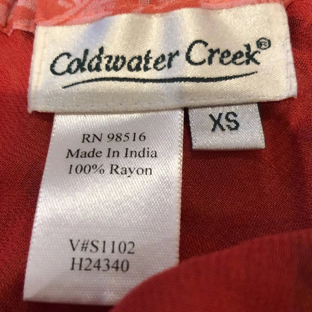 Coldwater creek melon/pink/red flowy skirt - Picture 2 of 6